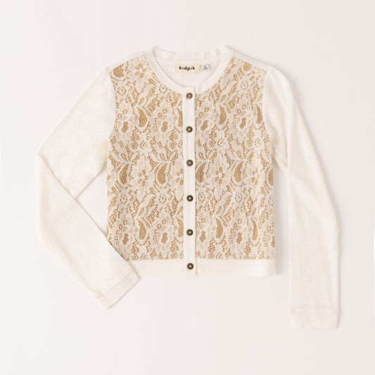 Gold Lace Cardigan